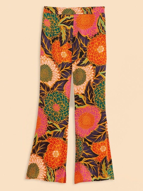 FARM Rio Pants - FARM RIO NWT LARGE multicolor vintage garden satin flare pants